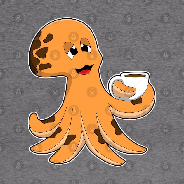 Octopus with Cup of Coffee by Markus Schnabel